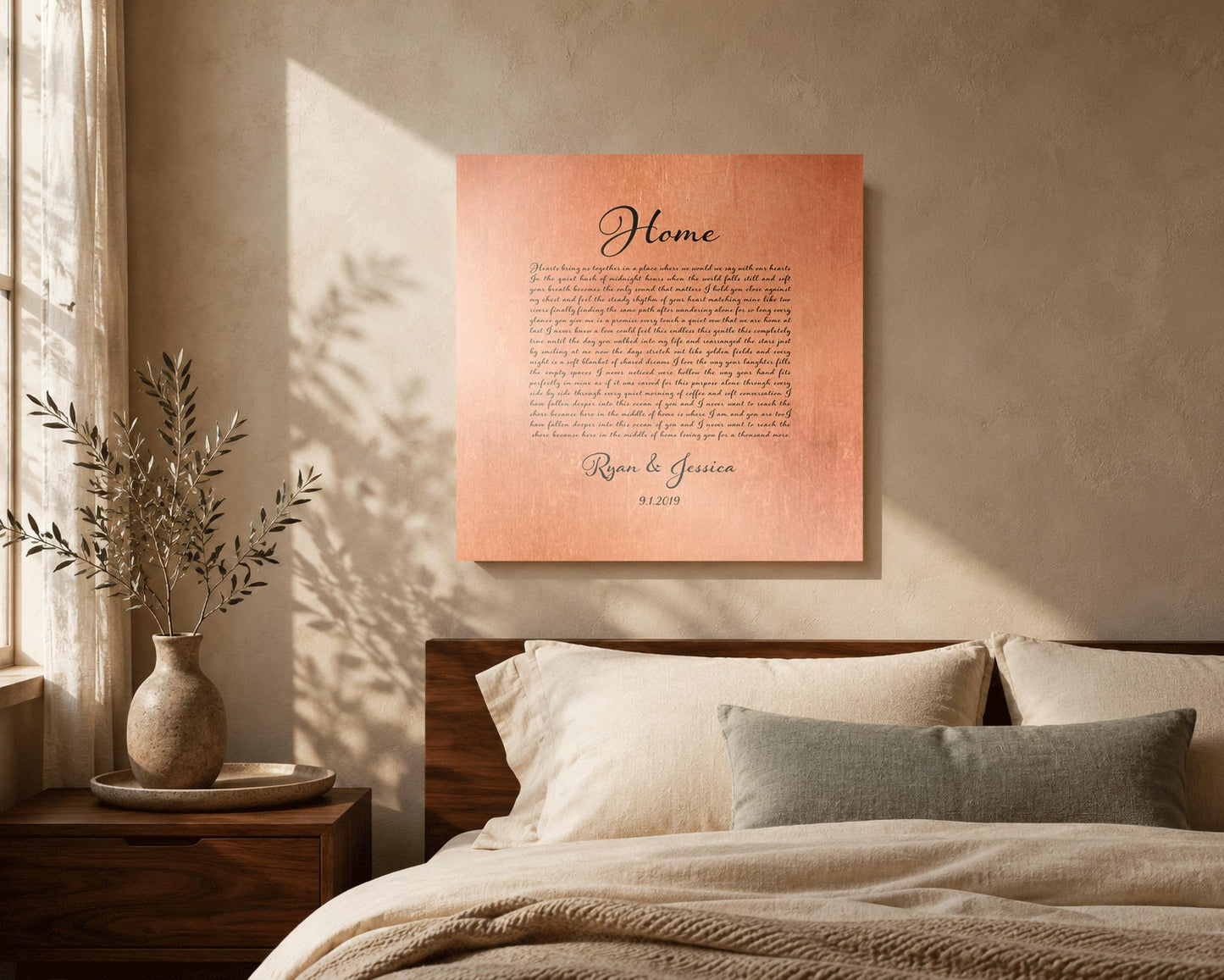Personalized Copper Song Lyric Sign - HoneycombProverbs - Signs - Copper Anniversary Gifts