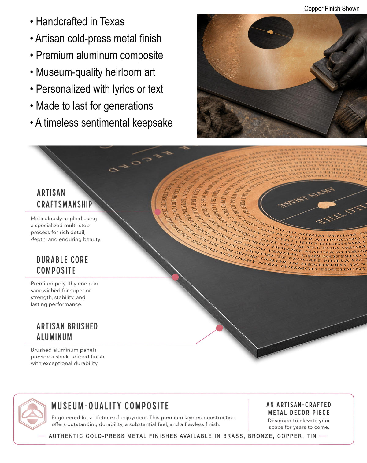 7 Years Anniversary Record, Personalized Song, 7 Anniversary Gifts, Song Record - HoneycombProverbs - Signs - Copper Anniversary Gifts