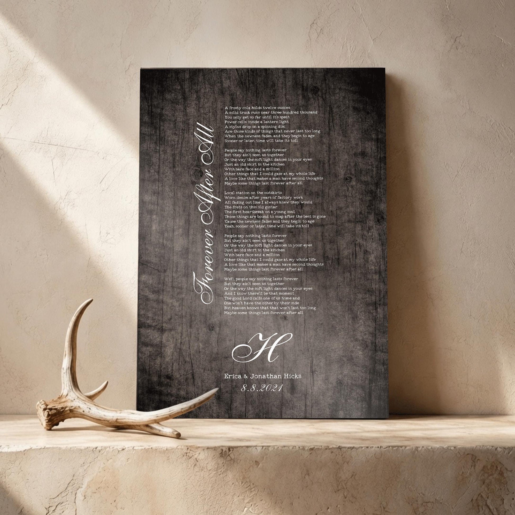 Our Song Lyrics on Wood - HoneycombProverbs - Signs - 5 year anniversary gifts