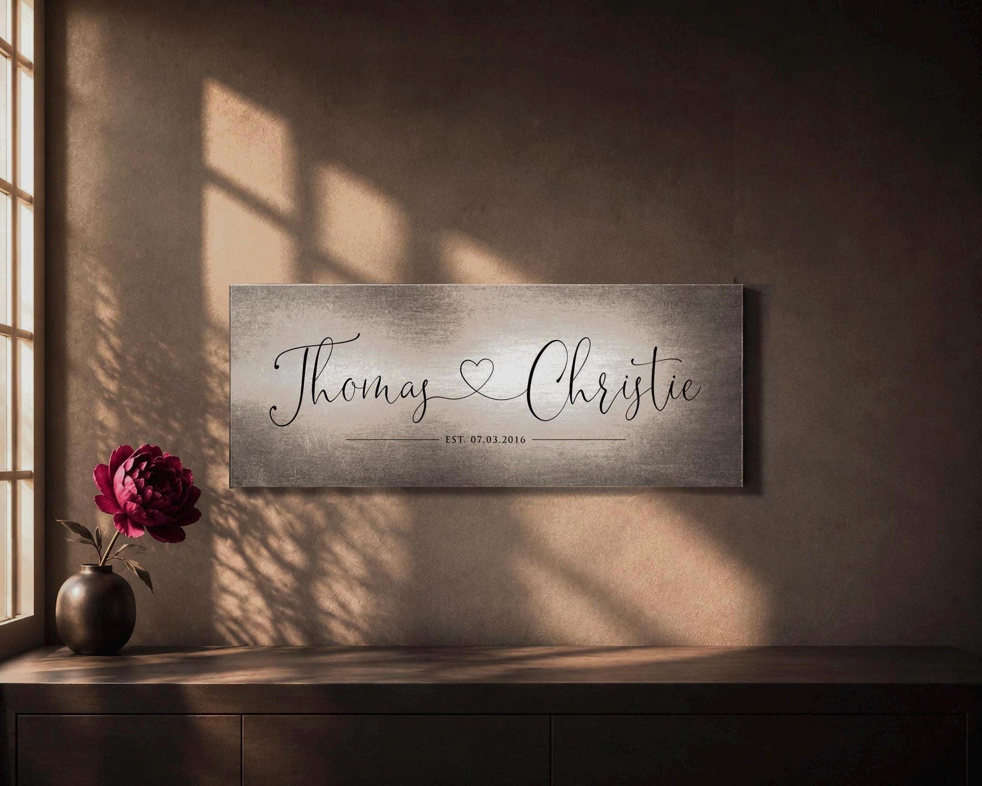 Rustic Heart Name Sign on Tin - HoneycombProverbs - Signs - Tin and Aluminum Gifts