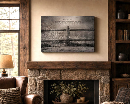 Revelation 21:4 Inspirational Country Canvas Decor