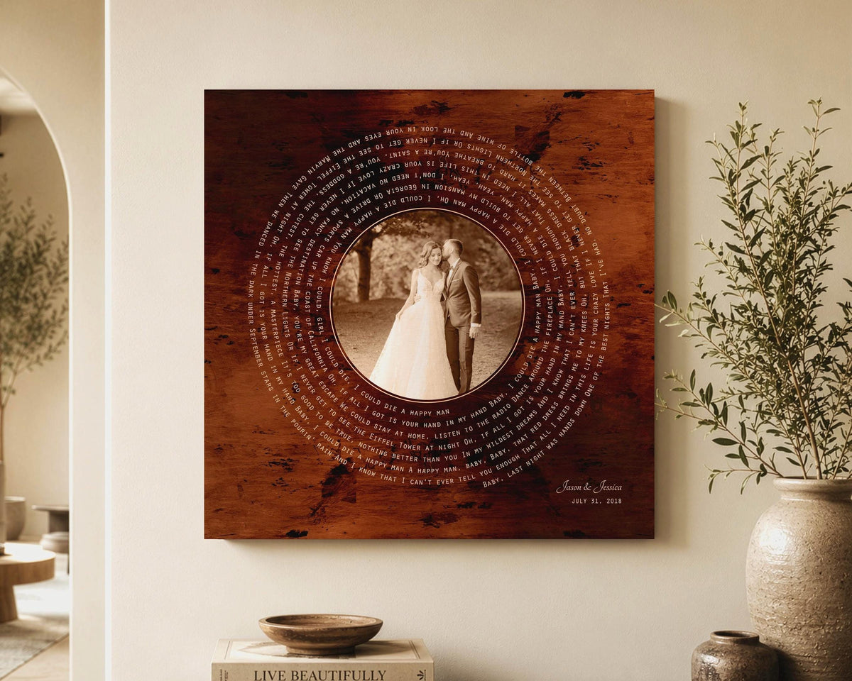 Burnished Bronze LP Record Song and Photo Art