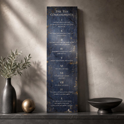 Ten Commandments Sapphire Stone Inspired Wall Art - HoneycombProverbs - Signs - Christian Wall Art