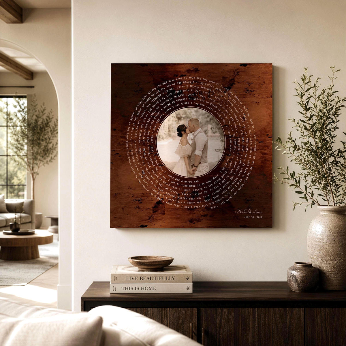 Burnished Bronze LP Record Song and Photo Art