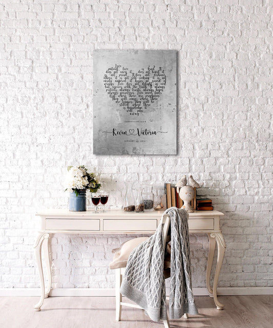 Rustic Heart Personalized "Love Never Fails" Wedding Sign - HoneycombProverbs - Signs - Tin and Aluminum Gifts