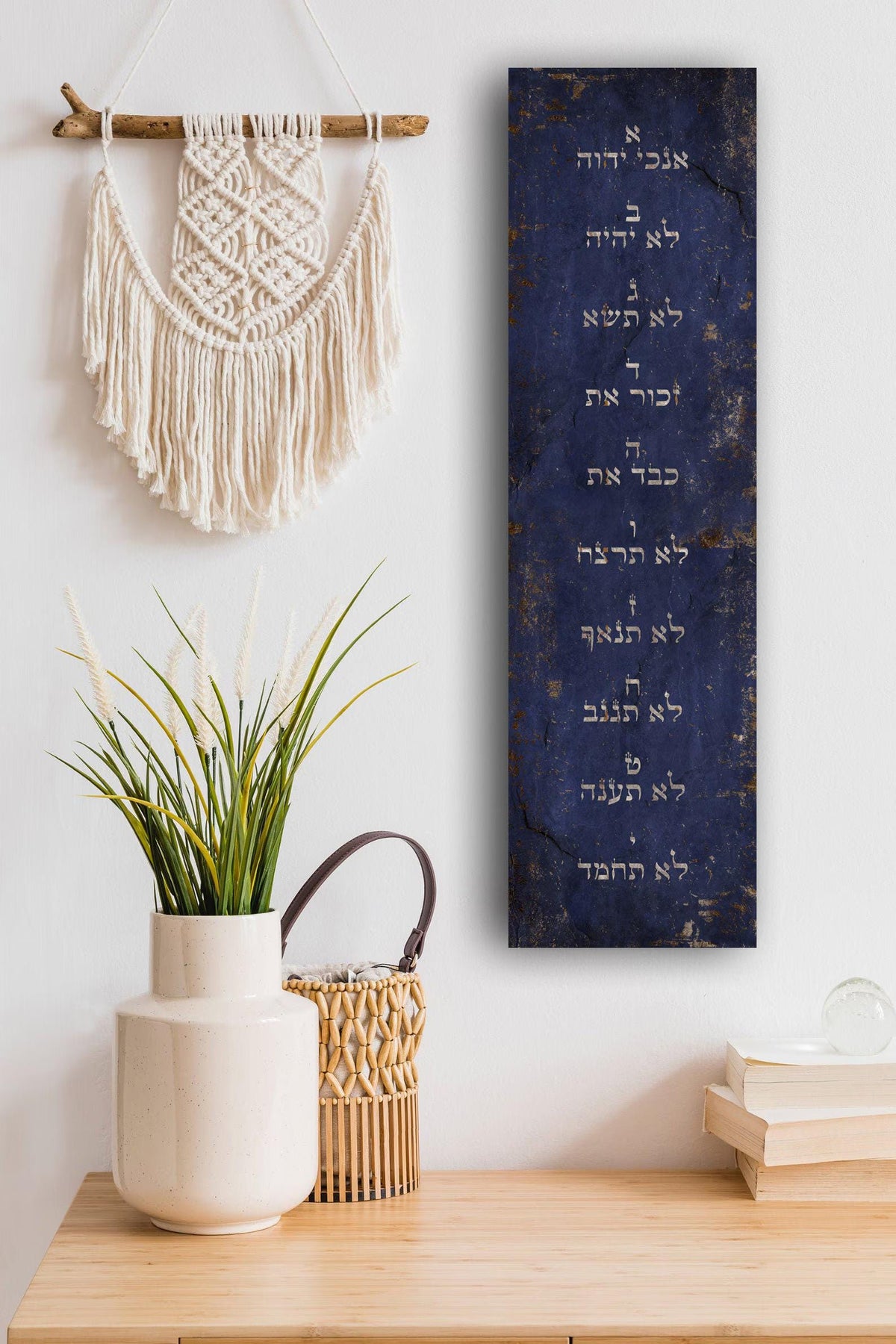 Ten Commandments Sapphire Stone Inspired Wall Art - HoneycombProverbs - Signs - Christian Wall Art