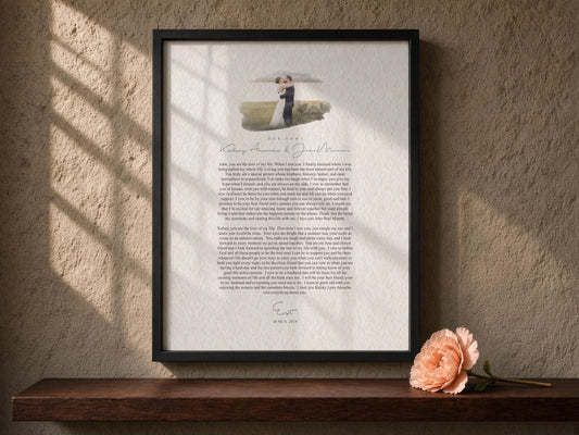 Our Wedding Vows Paper Anniversary Photo Gift - HoneycombProverbs - Giclée - Wedding Vow Wall Art