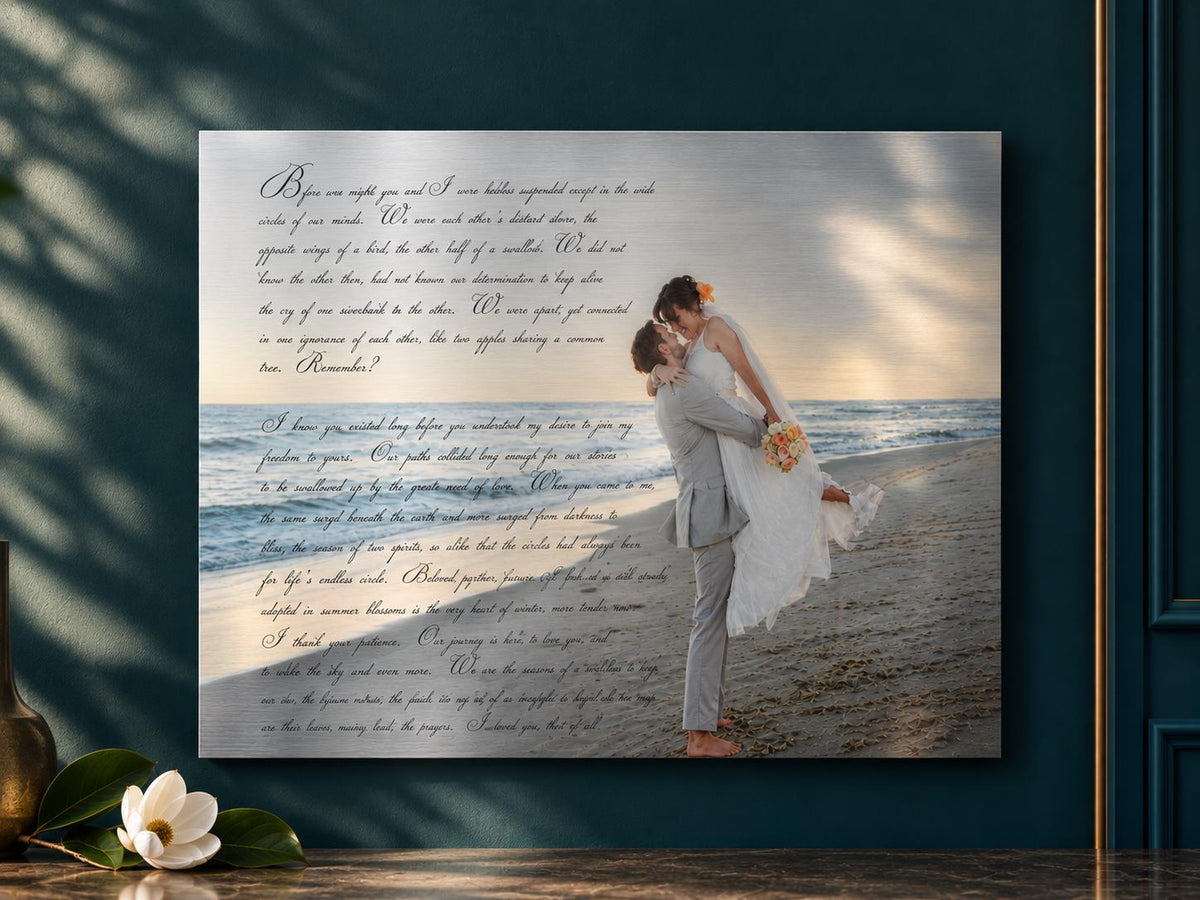 Personalized Metal Photo Print, Photo Tin, Large Metal Portrait, Tenth Wedding Anniversary Gift for Wife - HoneycombProverbs - Signs - Tin and Aluminum Gifts