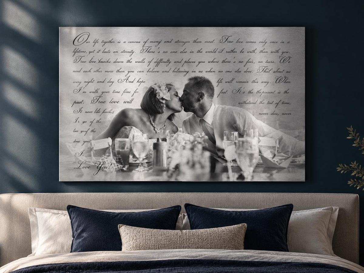 Personalized Metal Photo Print, Photo Tin, Large Metal Portrait, Tenth Wedding Anniversary Gift for Wife - HoneycombProverbs - Signs - Tin and Aluminum Gifts