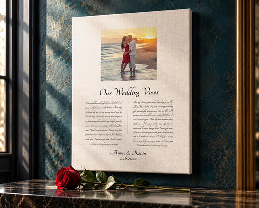 Our Vows: Photo Cotton Canvas Decor - HoneycombProverbs - Giclée - Wedding Vow Wall Art
