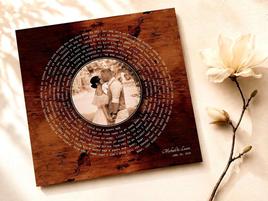 Burnished Bronze LP Record Song and Photo Art