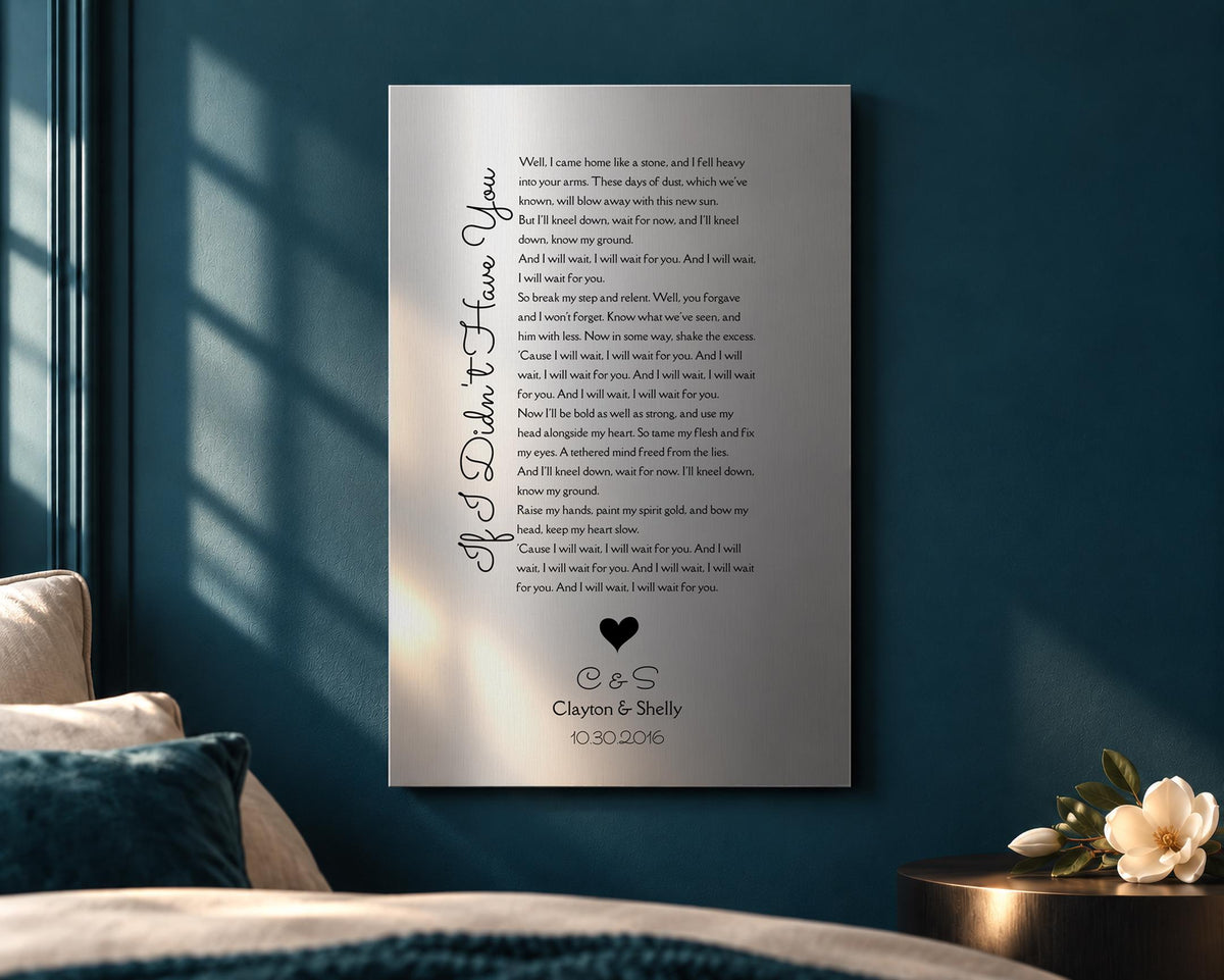 Custom Song Plaque, Tin 10th Anniversary Gift, Personalized lyrics wall decor, Aluminum Gifts - HoneycombProverbs - Signs - Tin and Aluminum Gifts