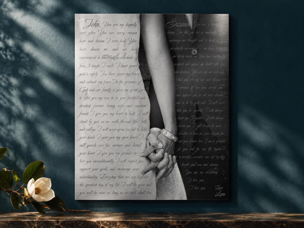 Personalized Metal Photo Print, Photo Tin, Large Metal Portrait, Tenth Wedding Anniversary Gift for Wife - HoneycombProverbs - Signs - Tin and Aluminum Gifts