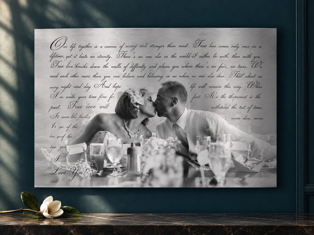 Personalized Metal Photo Print, Photo Tin, Large Metal Portrait, Tenth Wedding Anniversary Gift for Wife - HoneycombProverbs - Signs - Tin and Aluminum Gifts