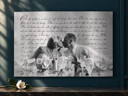 Personalized Metal Photo Print, Photo Tin, Large Metal Portrait, Tenth Wedding Anniversary Gift for Wife - HoneycombProverbs - Signs - Tin and Aluminum Gifts