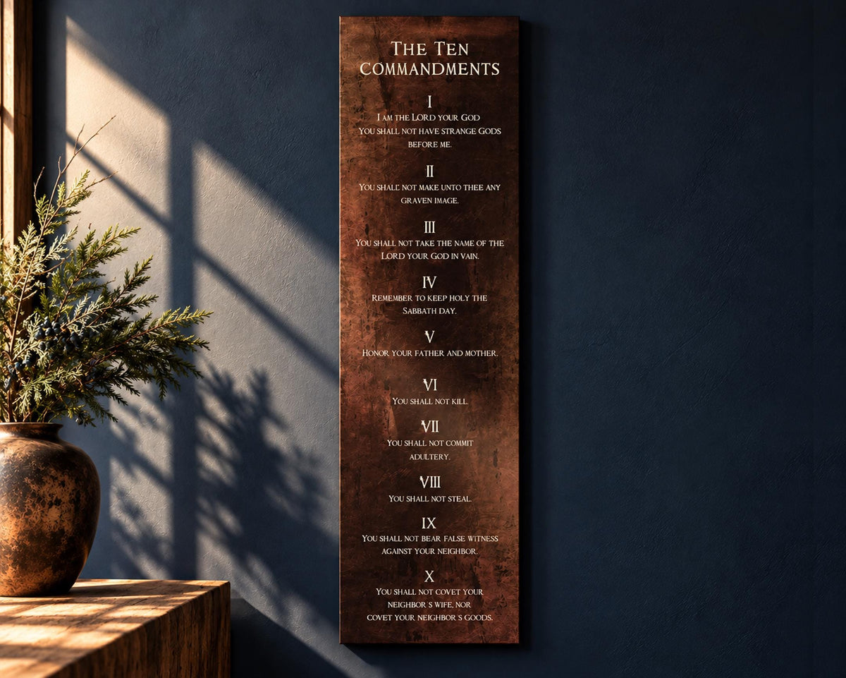 Ten Commandments, Bronze - HoneycombProverbs - Signs - Christian Wall Art