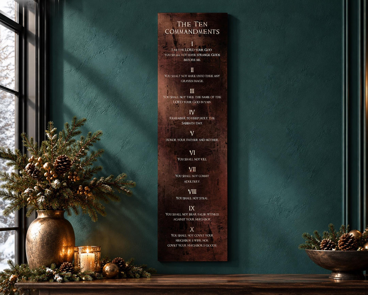 Ten Commandments, Bronze - HoneycombProverbs - Signs - Christian Wall Art
