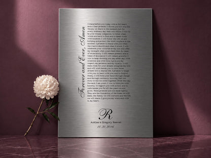 Wedding Song on Tin, 10th anniversary tin song lyric wall art by Honeycomb Proverbs