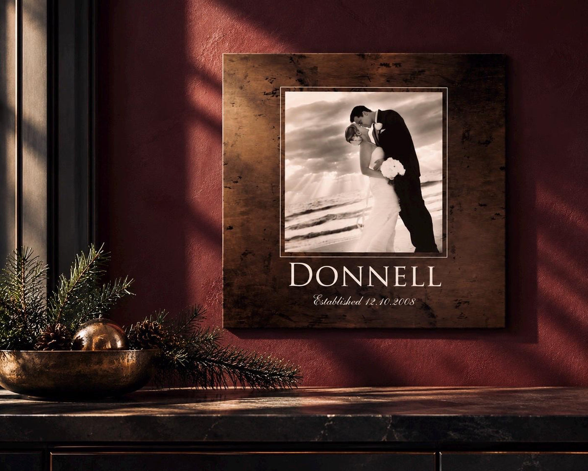 Wedding Photo on Bronze Keepsake