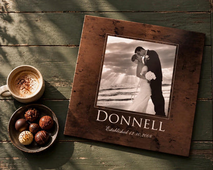 Wedding Photo on Bronze Keepsake