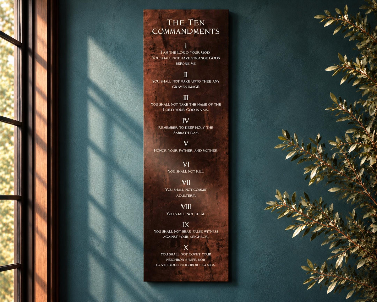 Ten Commandments, Bronze - HoneycombProverbs - Signs - Christian Wall Art