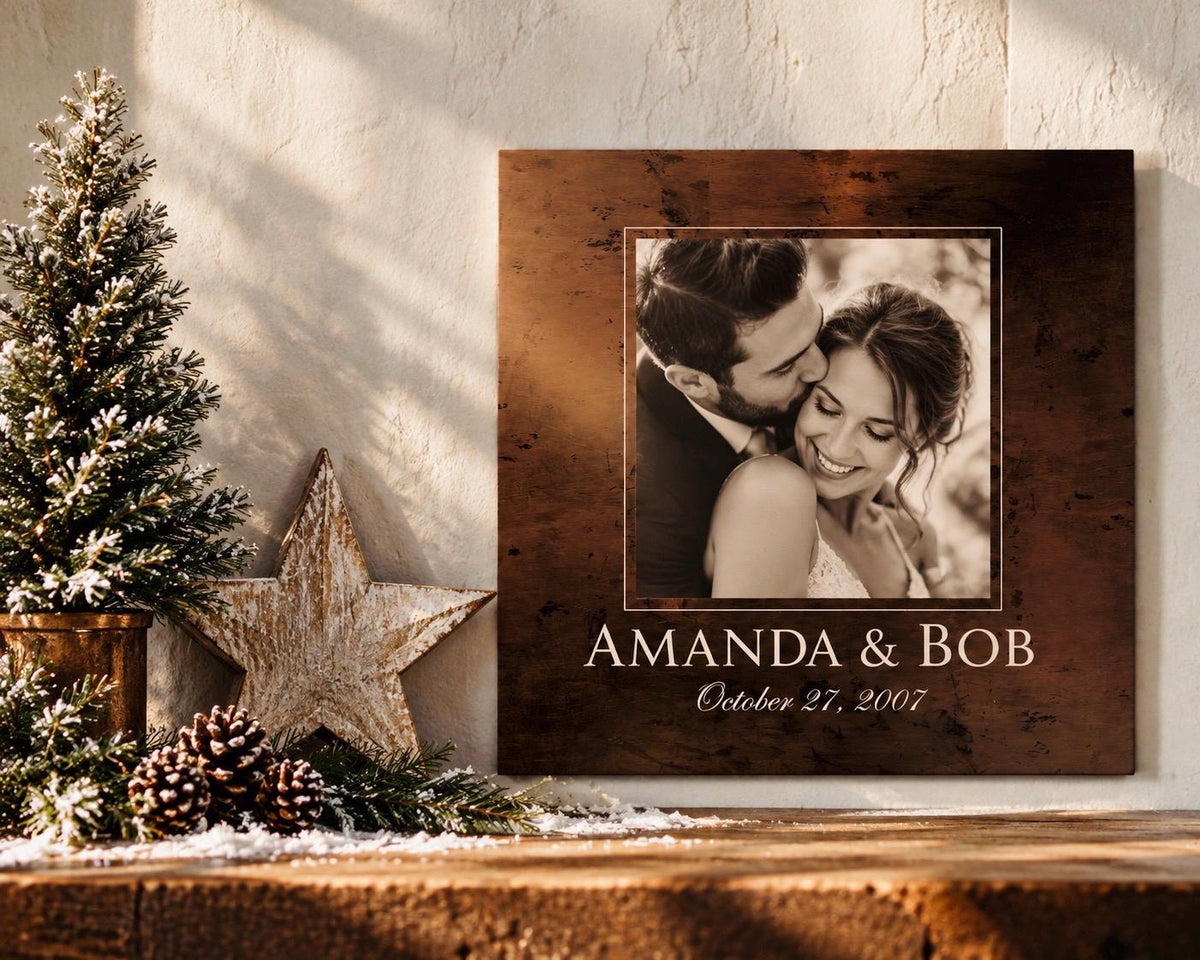 Wedding Photo on Bronze Keepsake
