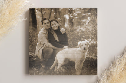 Sepia tone custom photo canvas, view 4
