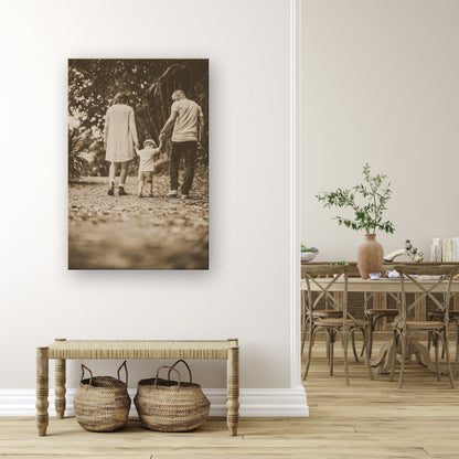 Sepia tone custom photo canvas
