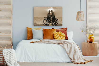 Sepia tone custom photo canvas, view 3