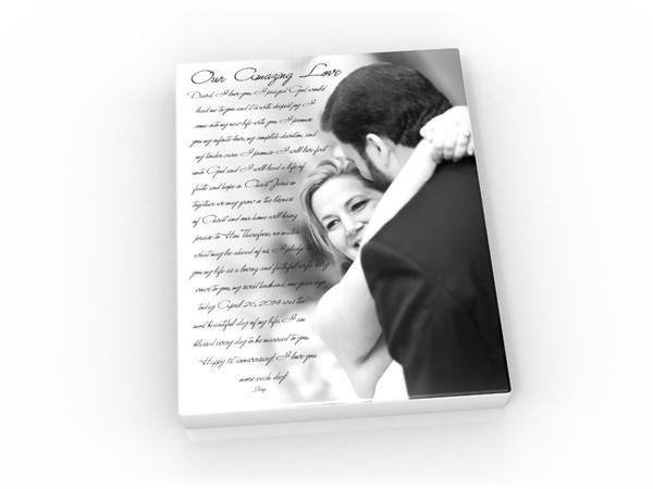 11x14 Vows & Photo Canvas - Fine art and canvas personalized anniversary and inspirational gifts