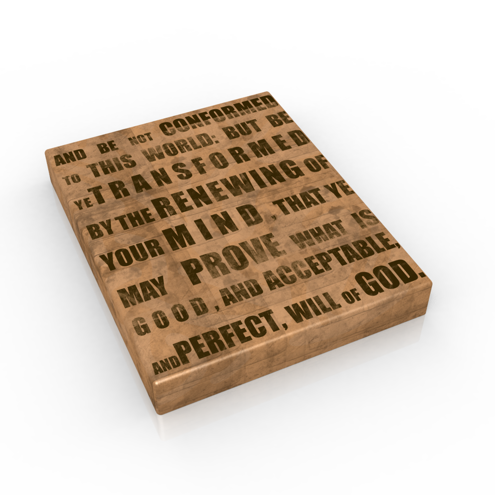 Scripture Subway sign on Canvas: Romans 12:2 - Fine art and canvas personalized anniversary and inspirational gifts