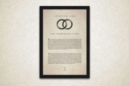 Harry potter wedding or anniversary gift idea. First year paper personalized art prints.