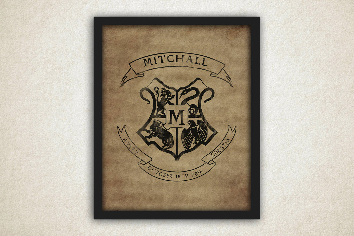 School of Wizardry Inspired Family Crest Print – Honeycomb Proverbs