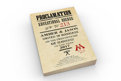 Proclamation Sign: Custom Gift for Wizards - Honeycomb Proverbs - Wedding gift ideas - paper anniversary gifts 