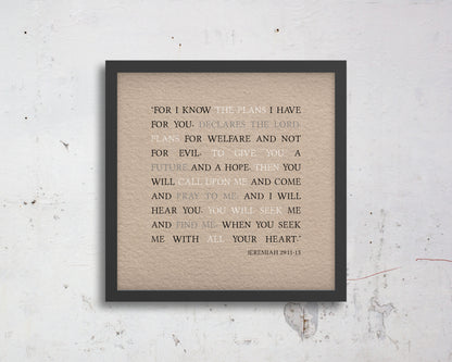 Jeremiah 29:11 Custom Bible verse art