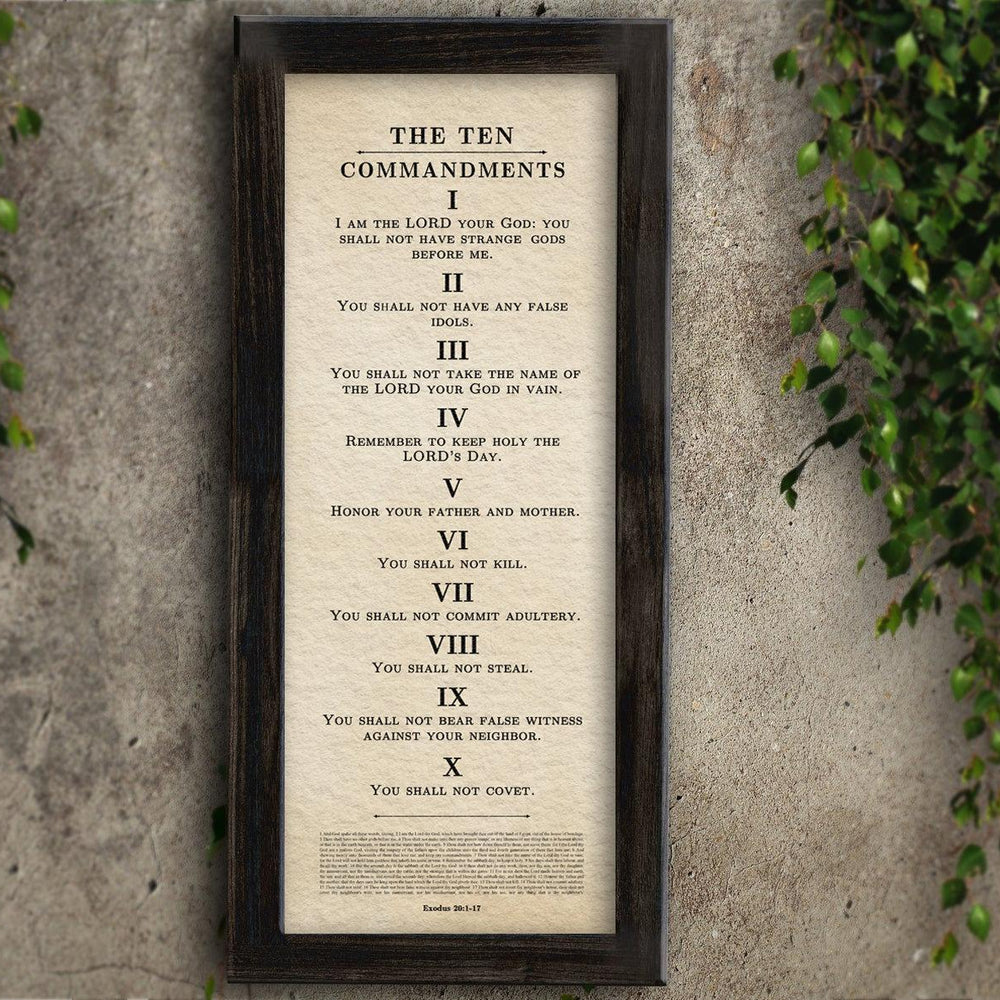 
                  
                    Framed Ten Commandments Parchment Wall Art
                  
                