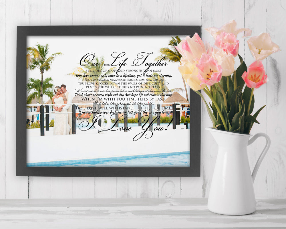 Framed Wedding Vow Photo - Fine art and canvas personalized anniversary and inspirational gifts