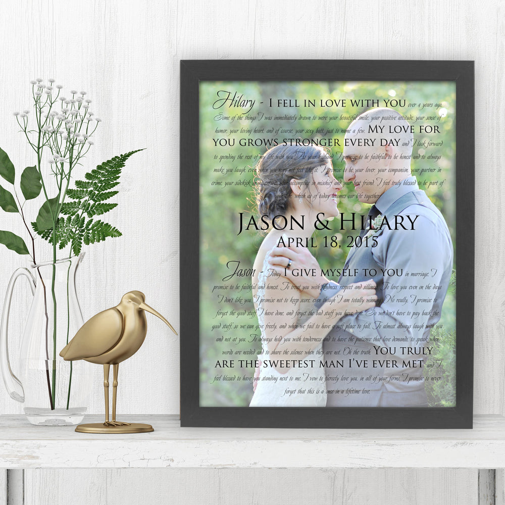 
                  
                    Framed Wedding Vow Photo - Fine art and canvas personalized anniversary and inspirational gifts
                  
                