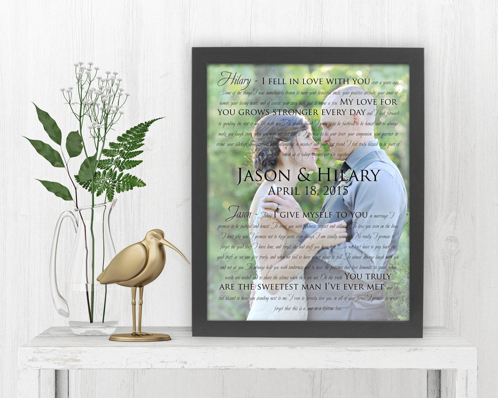 
                  
                    Framed Vows with Photo - Fine art and canvas personalized anniversary and inspirational gifts
                  
                
