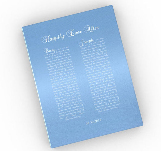 Personalized Metallic Wedding Vow Canvas - Happily Ever After - Fine art and canvas personalized anniversary and inspirational gifts