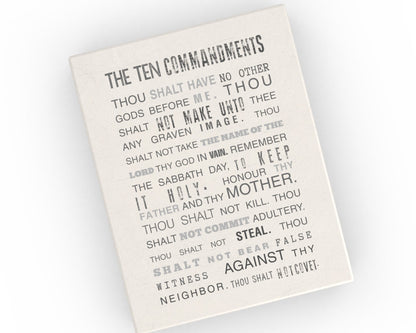 The ten Commandments, Canvas, 10 commandments, christian, religious, Subway, sign, scripture,  poster, print, grunge, scripture canvas