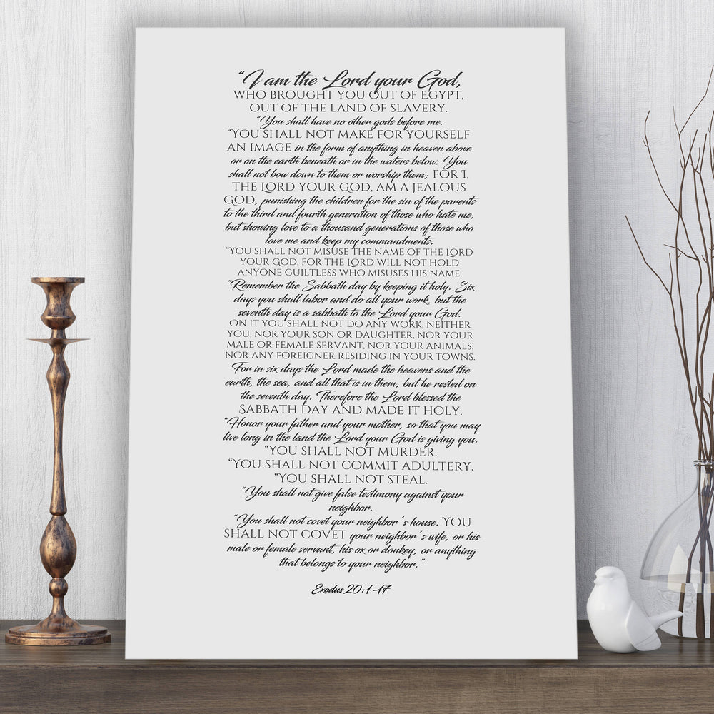 
                  
                    Canvas Scripture Print, the ten commandments, 10 commandments, gift, contemporary bible verse art, Exodus 20, gift, church decor, pastor - Fine art and canvas personalized anniversary and inspirational gifts
                  
                