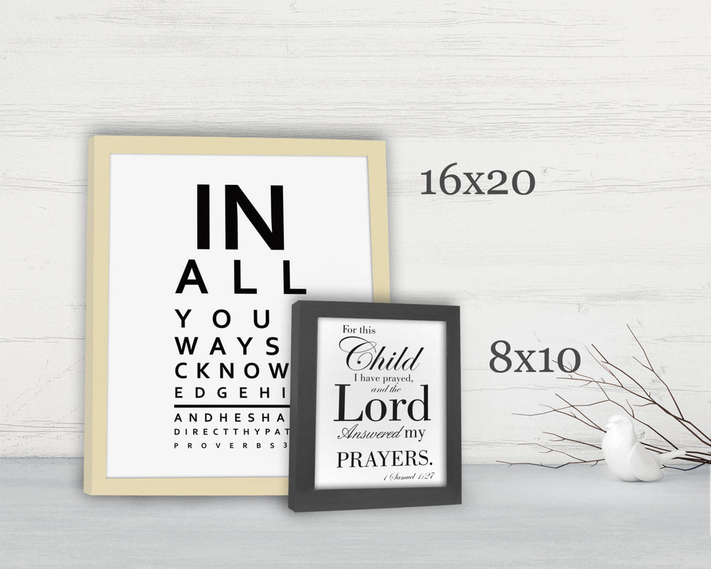 
                  
                    Proverbs 3:6, Framed Scripture Print, Bible Verse Print, Eye Chart, Framed, Christian, In all thy ways acknowledge Him, gift, eye doctor
                  
                