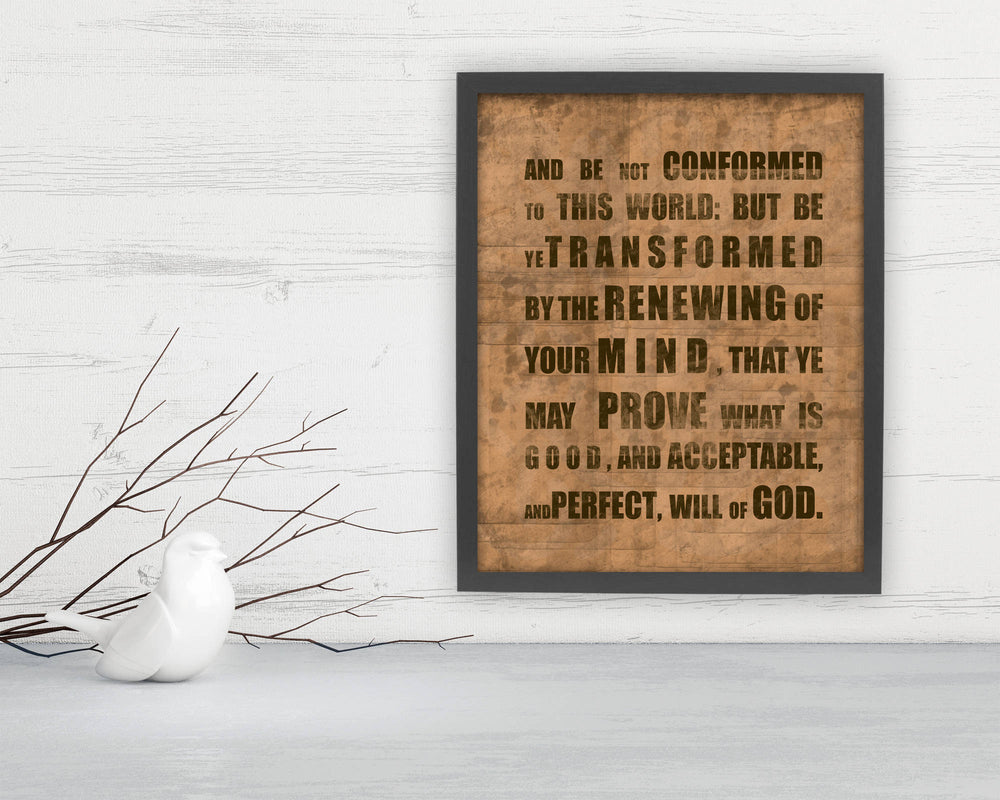Romans 12:2 Grunge Fine Art - Fine art and canvas personalized anniversary and inspirational gifts