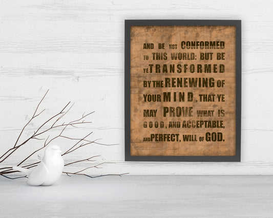 Romans 12:2 Grunge Fine Art - Fine art and canvas personalized anniversary and inspirational gifts