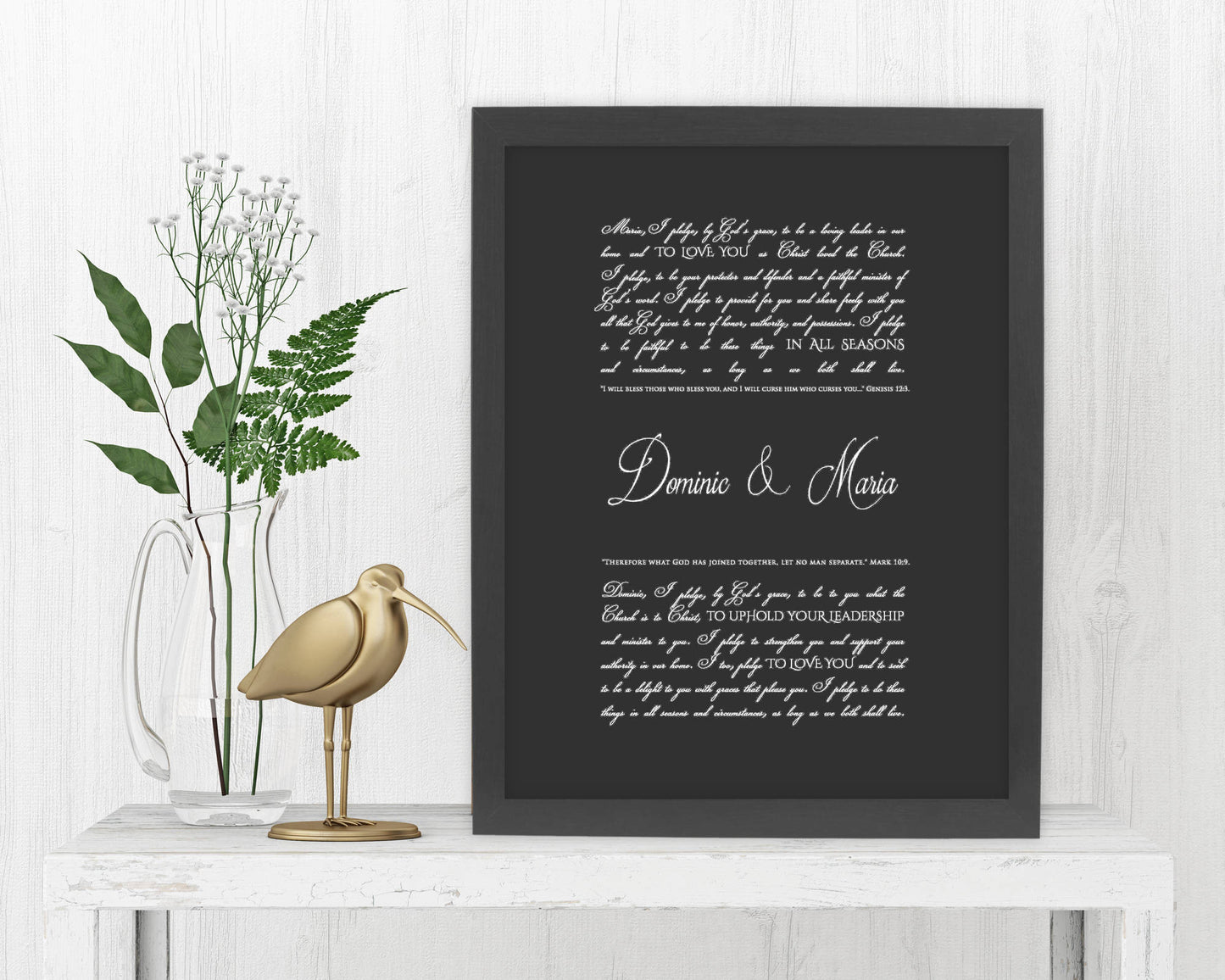 Print Gift Wedding Song Greenery Vows Lyrics Poster Anniversary