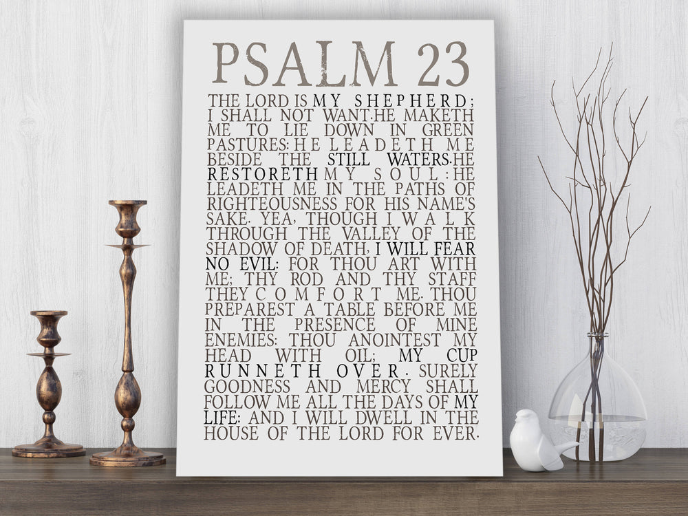 
                  
                    Psalm 23 Subway sign on Canvas Bible verse print "The Lord is my Shepherd I shall not want." Christian Word art Scripture canvas
                  
                