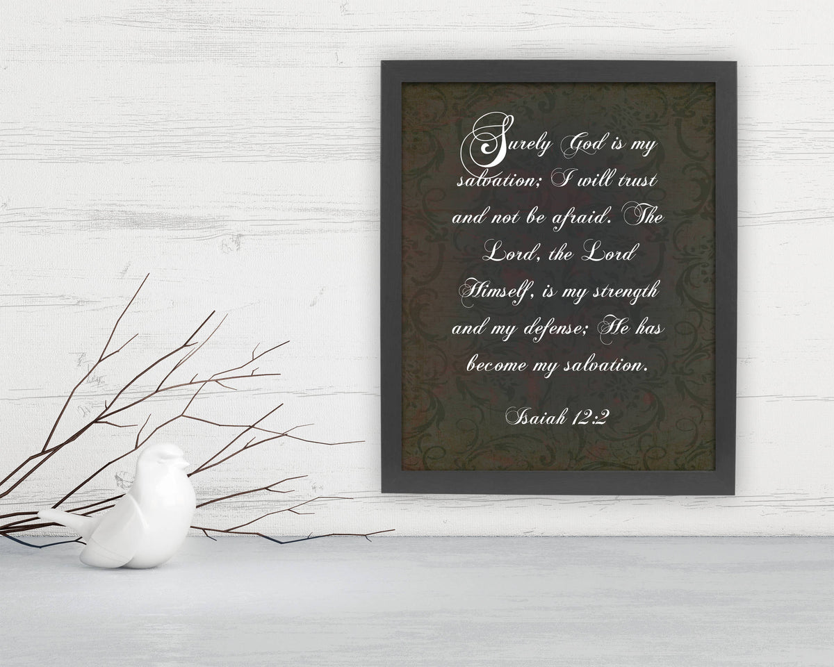 Isaiah 12:2 Framed Scripture Art – Honeycomb Proverbs