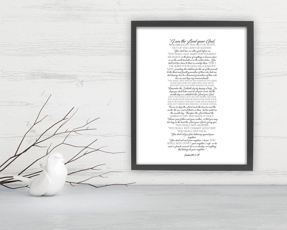 Exodus 20: Modern Scripture Art - Fine art and canvas personalized anniversary and inspirational gifts