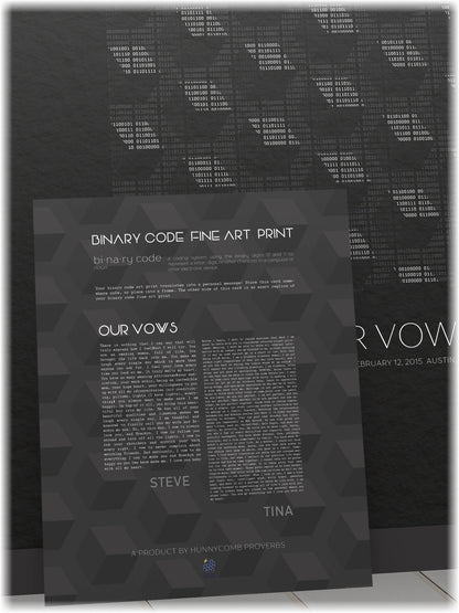 Vow art, Framed, Binary Code, first, dance, lyrics, paper, programmer, anniversary, for, him, husband, valentine's, geek, 1st, computer,gift